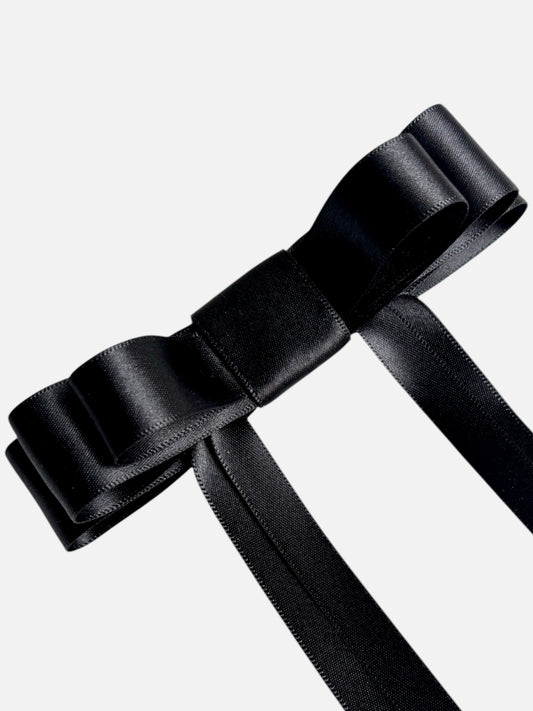 Black Satin Hair Bow