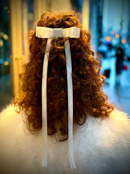 White Grosgrain Hair Bow