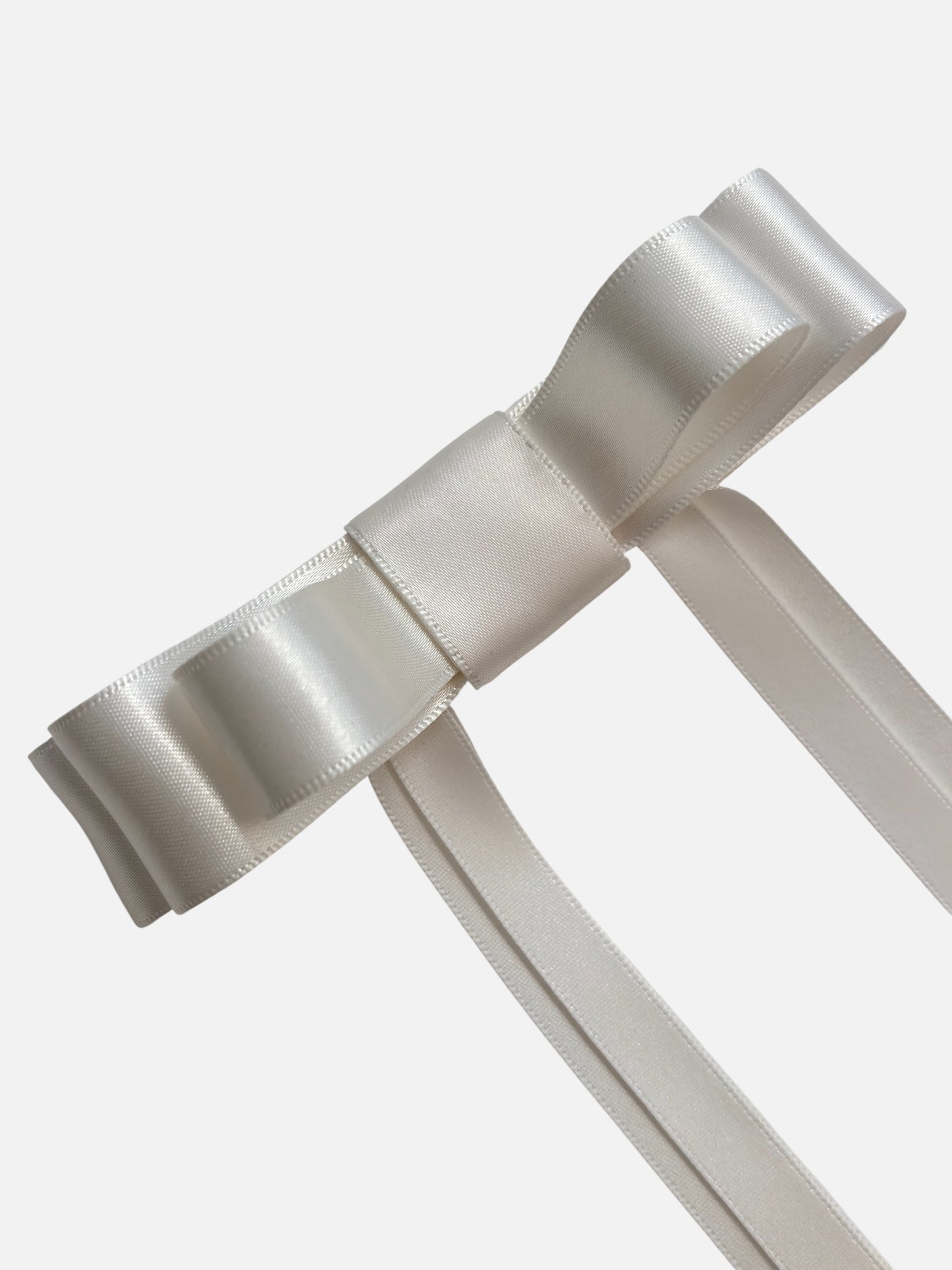 Ivory Satin Hair Bow
