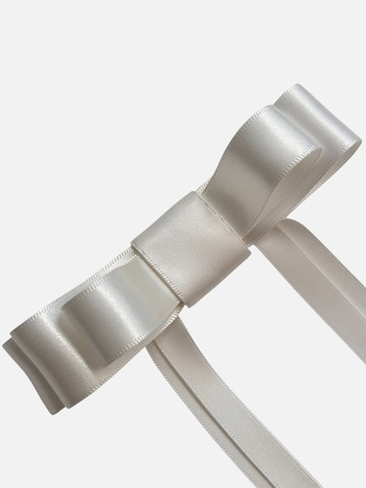 Ivory Satin Hair Bow