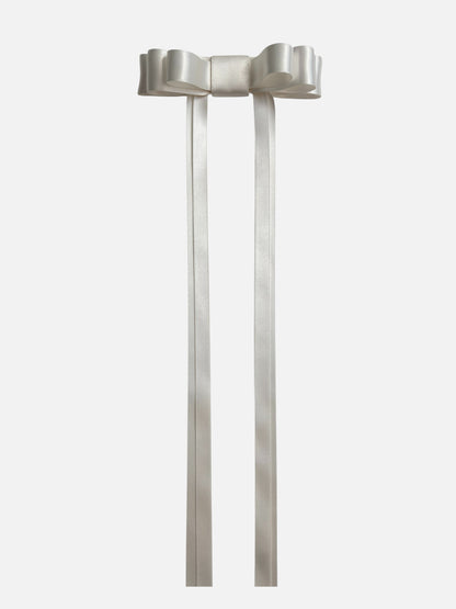 Ivory Satin Hair Bow