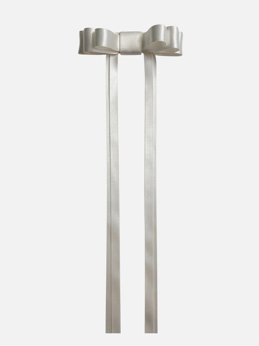 Ivory Satin Hair Bow