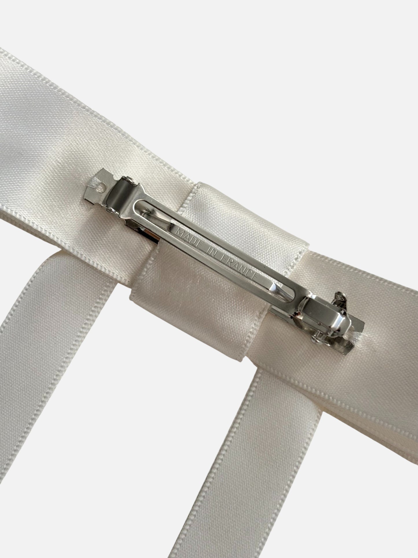 Ivory Satin Hair Bow