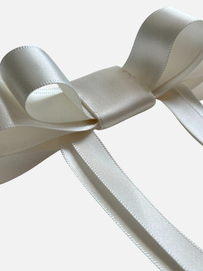 Ivory Satin Hair Bow