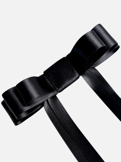 Black Satin Hair Bow