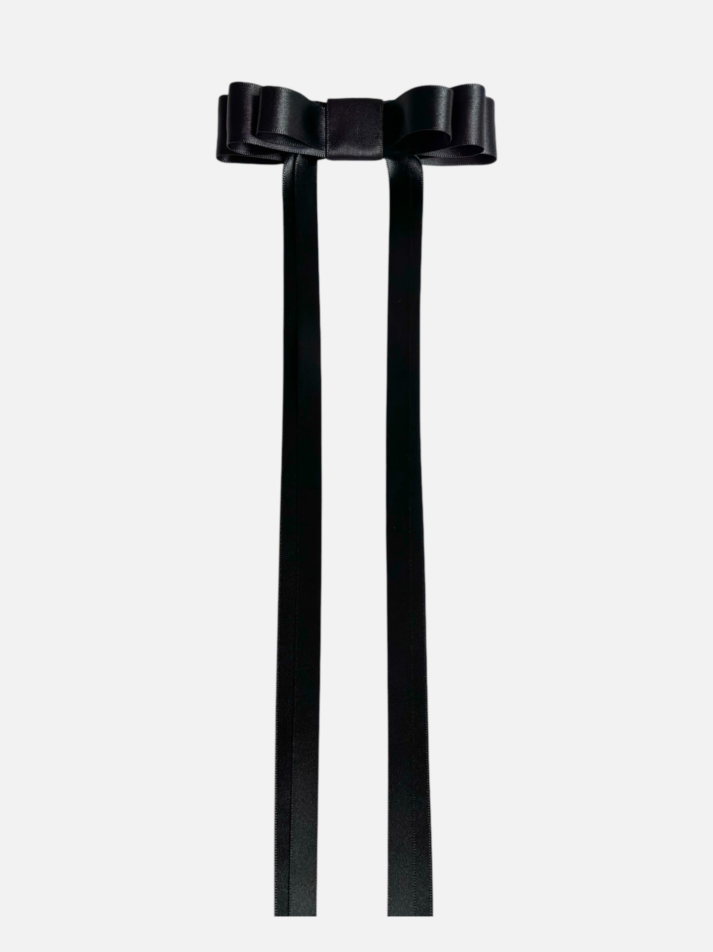 Black Satin Hair Bow