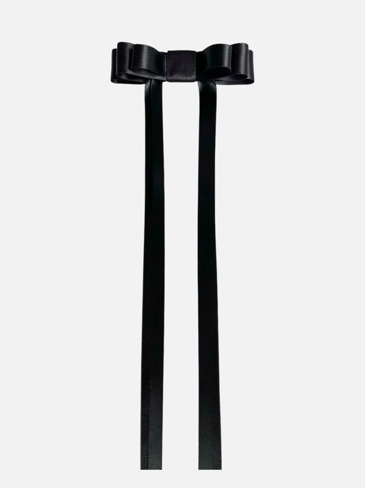 Black Satin Hair Bow