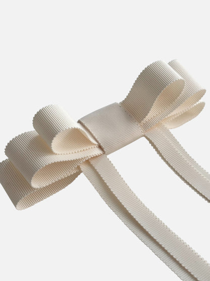 Ivory Grosgrain Hair Bow